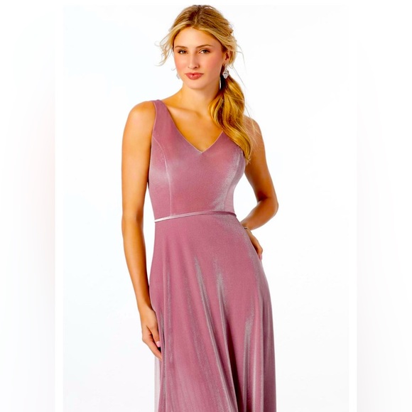 Rosewood Morilee Bridesmaid dress style 21669 velvet - Picture 1 of 14